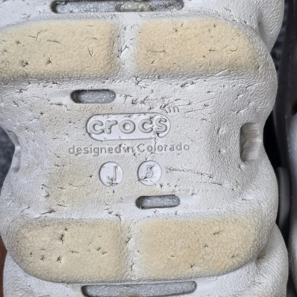 Crocs Echo Clog Atmosphere Gray Sculpted Sporty Sandals Junior's Size 5 Straps